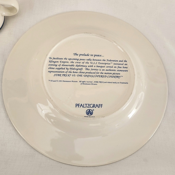 Pfaltzgraff Star Trek VI USS Enterprise 3 Piece China Buffet Set Vintage 90s 199 - Picture 6 of 12